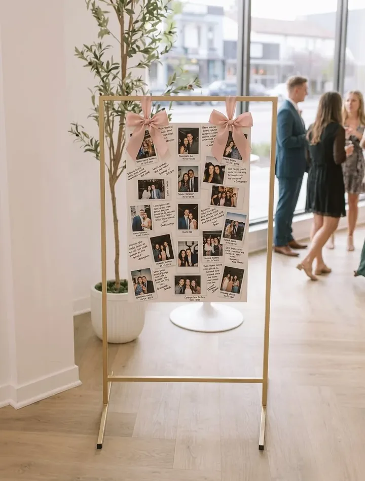 Gold display stand at a wedding reception